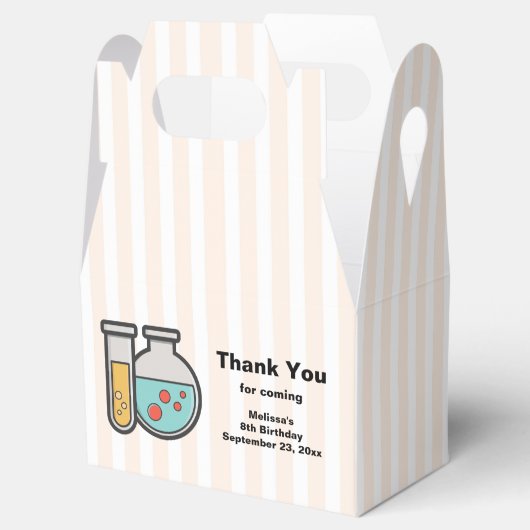 Chemie Test Tube en Beaker Verjaardag Bedankdoosjes (Geopend)