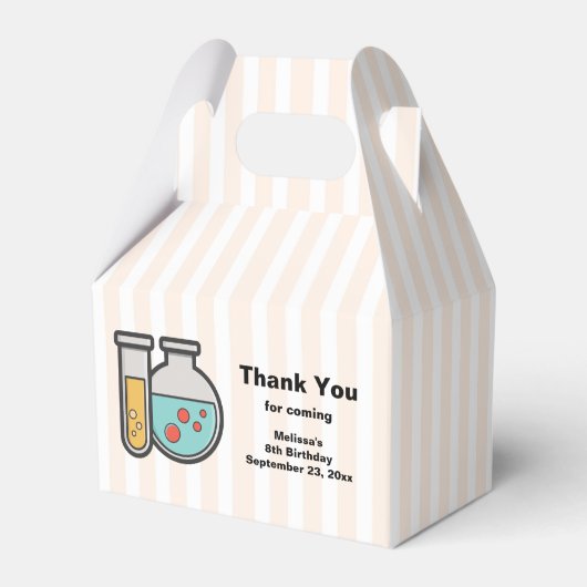 Chemie Test Tube en Beaker Verjaardag Bedankdoosjes (Voorkant Zijde)