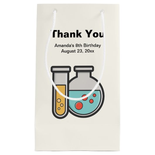 Chemie Test Tube en Beaker Verjaardag Dank u Klein Cadeauzakje (Voorkant)