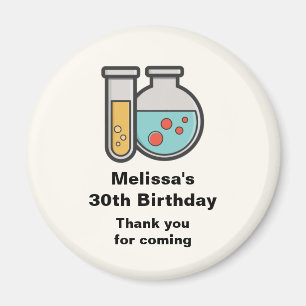 Chemie Test Tube en Beaker Verjaardag Dank u Magneet