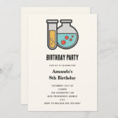 Chemie Test Tube en Beaker Verjaardag Kaart (Voorkant / Achterkant)