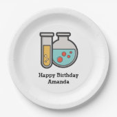 Chemie Test Tube en Beaker Verjaardag Papieren Bordje (Voorkant)