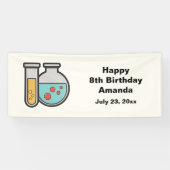 Chemie Test Tube en Beaker Verjaardag Spandoek (Horizontaal)