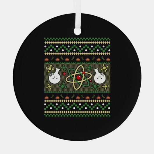 Chemie Ugly Kerstscience Engineer Gift Glas Ornament (Achterkant)