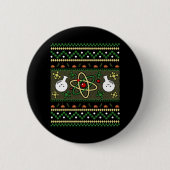 Chemie Ugly Kerstscience Engineer Gift Ronde Button 5,7 Cm (Voorkant)