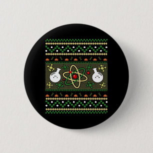 Chemie Ugly Kerstscience Engineer Gift Ronde Button 5,7 Cm