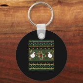 Chemie Ugly Kerstscience Engineer Gift Sleutelhanger (Voorkant)