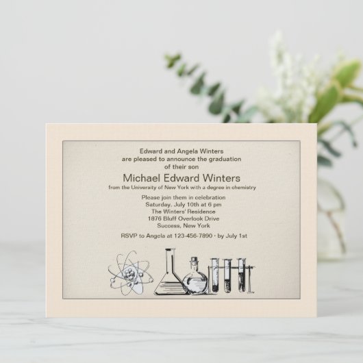 Chemie Uitnodiging tot een groot Afstuderen (Staand voorkant)