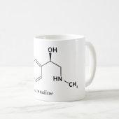 chemie van adrenaline-epinefrinemolecuul koffiemok (Voorkant rechts)