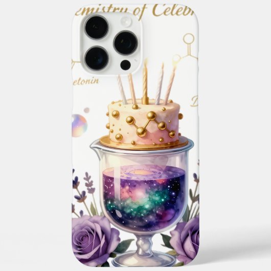 Chemie Verjaardagsfeest Fles en Bloemstuk Ca Case-Mate iPhone Case (Achterkant)