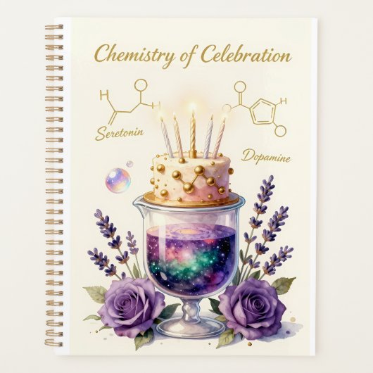 Chemie Verjaardagsfeest Fles en Bloemstuk Ca Planner (Voorkant)
