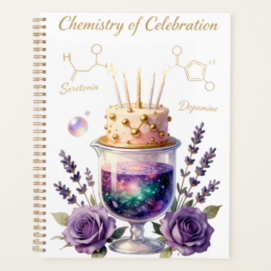 Chemie Verjaardagsfeest Fles en Bloemstuk Ca Planner (Voorkant)