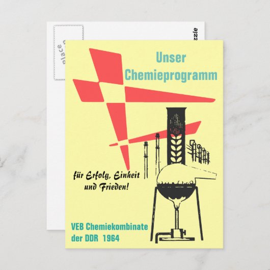 Chemie Werbedesign/Plakatdesign DDR 60er. Briefkaart (Voorkant / Achterkant)