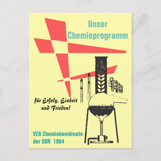 Chemie Werbedesign/Plakatdesign DDR 60er. Briefkaart (Voorkant)