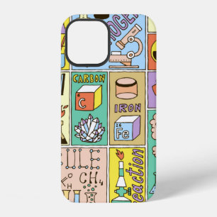Chemie Wetenschap Banners set. Kleur Hand Getekend iPhone 12 Hoesje