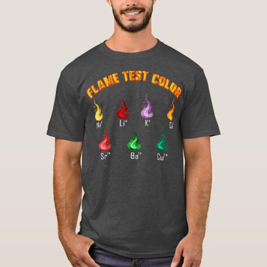 Chemie Wetenschap Chemist Vlam Test Kleur Gift T-shirt (Voorkant)
