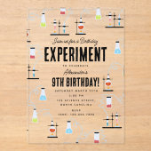 Chemie Wetenschap Experiment Kinderen Verjaardagsf Acryl Uitnodigingen (Voorkant)