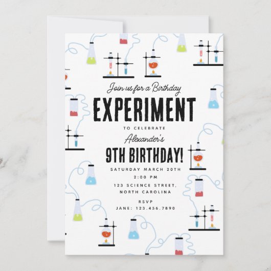 Chemie Wetenschap Experiment Kinderen Verjaardagsf Kaart (Voorkant)