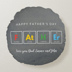 Chemie,Wetenschap,Grappig,Papa,Grijs,Vaderdag Rond Kussen