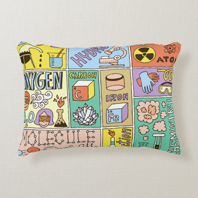 Chemie Wetenschap  Illustratieset Accent Kussen (Voorkant)
