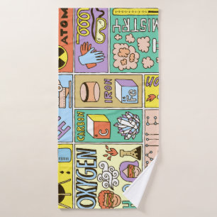 Chemie Wetenschap Illustratieset Badhanddoek