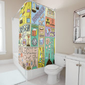 Chemie Wetenschap  Illustratieset Douchegordijn (In situ)