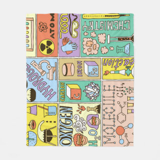 Chemie Wetenschap Illustratieset Fleece Deken