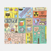 Chemie Wetenschap  Illustratieset Fleece Deken (Voorkant (Horizontaal))