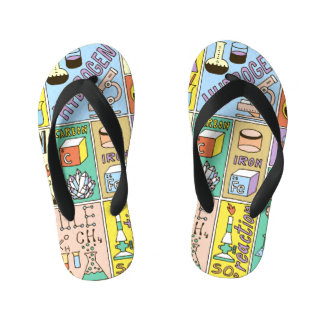 Chemie Wetenschap  Illustratieset Kinder Teenslippers