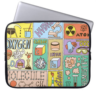 Chemie Wetenschap Illustratieset Laptop Sleeve