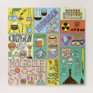 Chemie Wetenschap  Illustratieset Legpuzzel