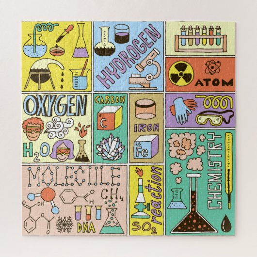 Chemie Wetenschap  Illustratieset Legpuzzel (Verticaal)