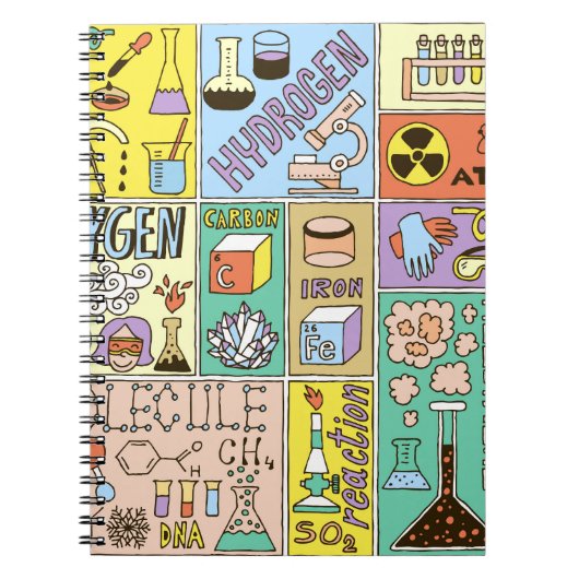 Chemie Wetenschap  Illustratieset Notitieboek (Voorkant)
