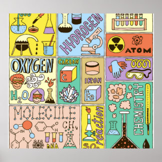 Chemie Wetenschap Illustratieset Poster
