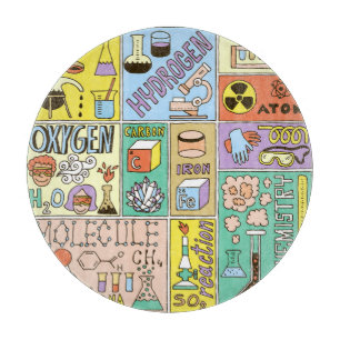 Chemie Wetenschap Illustratieset Snijplank
