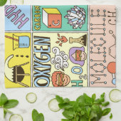 Chemie Wetenschap Illustratieset Theedoek (Gevouwen)