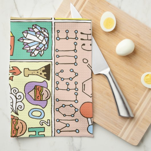 Chemie Wetenschap  Illustratieset Theedoek (Quarter Fold)