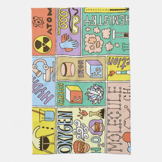 Chemie Wetenschap  Illustratieset Theedoek (Verticaal)