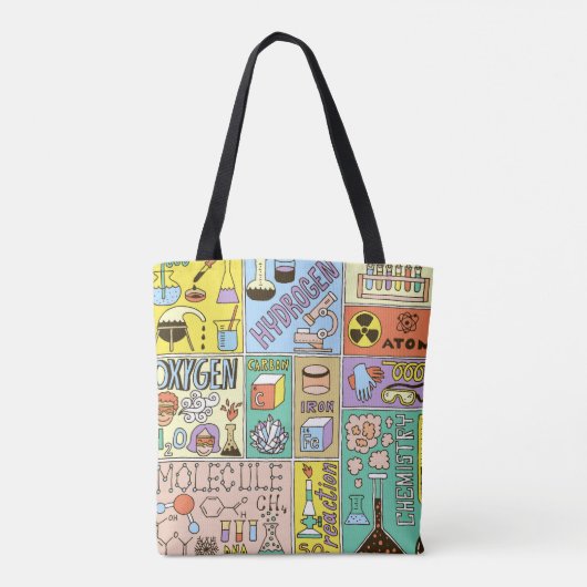 Chemie Wetenschap  Illustratieset Tote Bag (Achterkant)