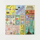 Chemie Wetenschap  Illustratieset Wandkleed (Voorkant)