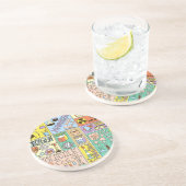 Chemie Wetenschap  Illustratieset Zandsteen Onderzetter (Zijkant)