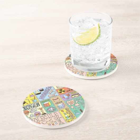 Chemie Wetenschap  Illustratieset Zandsteen Onderzetter (Zijkant)