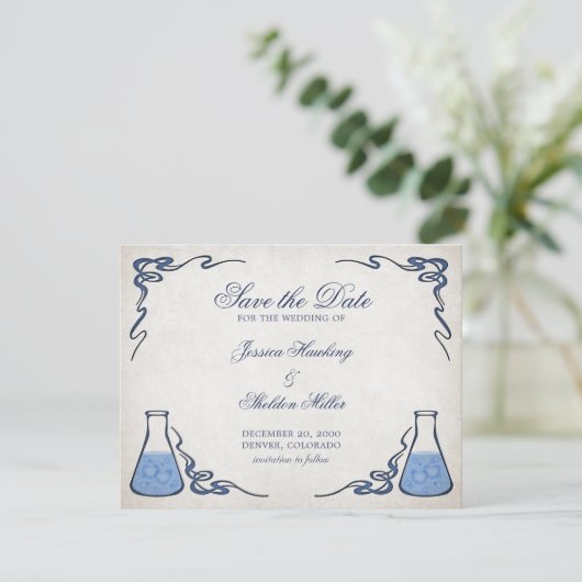 Chemie Wetenschap Leraar Bruiloft Uitnodigingen (Staand voorkant)