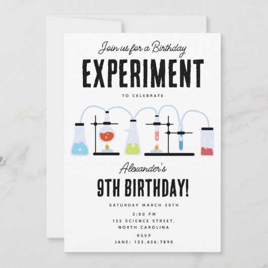 Chemie Wetenschap Test Tubes Kids Verjaardagsfeest Kaart (Voorkant)