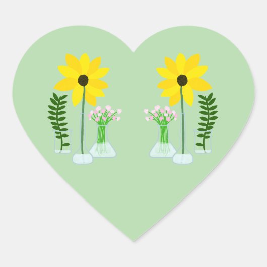 Chemie Zonnebloem Hart Sticker (Voorkant)