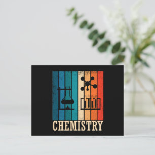 Chemie  zonsondergang retro strepenpatroon feestdagenkaart