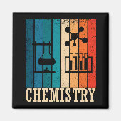 Chemie  zonsondergang retro strepenpatroon magneet (Voorkant)
