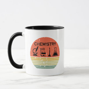 Chemie  zonsondergang retro strepenpatroon mok