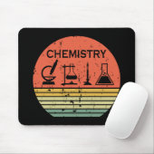 Chemie  zonsondergang retro strepenpatroon muismat (Met muis)