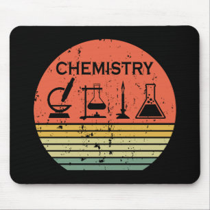 Chemie  zonsondergang retro strepenpatroon muismat